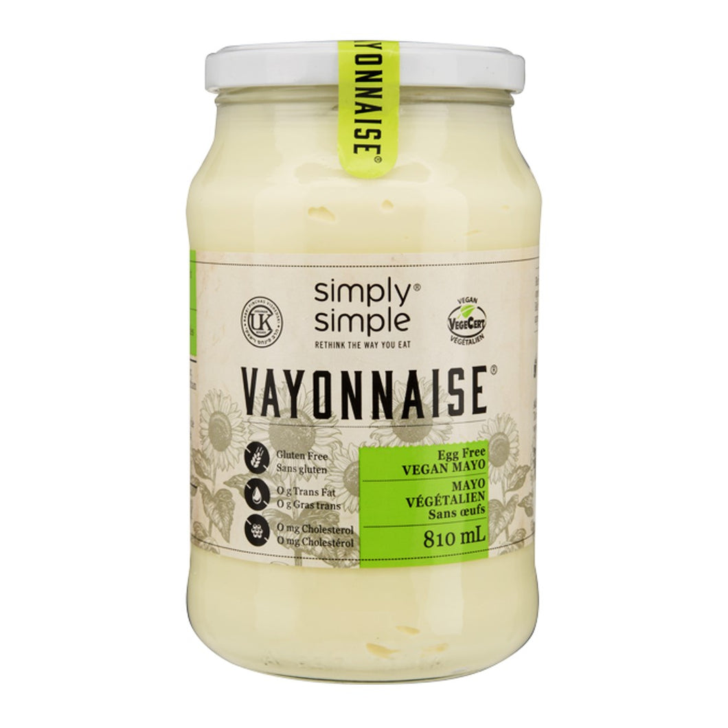 Simply Simple Vayonnaise (Egg Free Vegan Mayo) 810mL (Pack of 3)